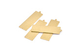 Brass Necklace Bar, 8 Raw Brass Rectangle Stamping Blanks With 1 Loop, Earrings, Pendants, Charms (36x11x1mm) D0699