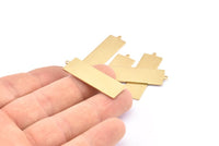 Brass Necklace Bar, 8 Raw Brass Rectangle Stamping Blanks With 1 Loop, Earrings, Pendants, Charms (36x11x1mm) D0699