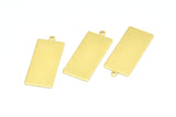 Brass Rectangle Pendant, 12 Raw Brass Rectangle Stamping Blank Pendants with 1 Loop, Charms, Earrings (33x14x0.80mm) B0315