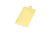 Brass Rectangle Pendant, 12 Raw Brass Rectangle Stamping Blank Pendants with 1 Loop, Charms, Earrings (28x14x0.80mm) B0316