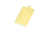 Brass Rectangle Pendant, 12 Raw Brass Rectangle Stamping Blank Pendants with 1 Loop, Charms, Earrings (28x14x0.80mm) B0316
