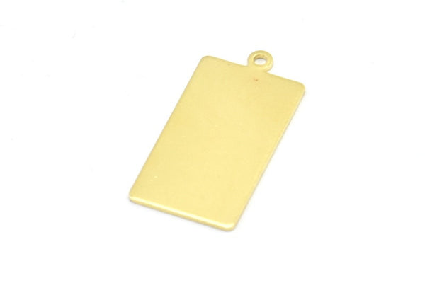 Brass Rectangle Pendant, 12 Raw Brass Rectangle Stamping Blank Pendants with 1 Loop, Charms, Earrings (28x14x0.80mm) B0316