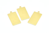Brass Rectangle Pendant, 12 Raw Brass Rectangle Stamping Blank Pendants with 1 Loop, Charms, Earrings (28x14x0.80mm) B0316