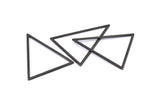 Black Silver Blank Triangles, 3 Oxidized Black Brass Triangles (39x39x31mm) BS-1308 H0055 S895