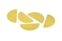 Half Moon Charm, 10 Raw Brass Semi Circle Blanks With 1 Hole (30x15x0.80mm) B0136