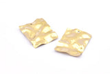 Brass Wavy Rectangle, 12 Raw Brass Wavy Rectangle Charms With 1 Hole, Earrings, findings (24x19x0.60mm) D869