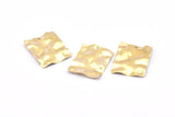 Brass Wavy Rectangle, 12 Raw Brass Wavy Rectangle Charms With 1 Hole, Earrings, findings (24x19x0.60mm) D869