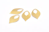 Brass Leaf Charm, 50 Raw Brass Leaf Charms Without Hole, Findings (22x13x0.50mm) D873