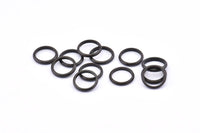 Black Rings - 24 Oxidized Brass Black Rings (10-11mm) A0234 S899