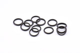 Black Rings - 24 Oxidized Brass Black Rings (10-11mm) A0234 S899
