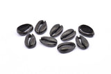 Black Shell Finding, 2 Oxidized Brass Black Cowrie Shell Findings, Pendants, Charms, Earrings, Beads 13-18MM E274 S900