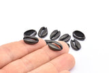 Black Shell Finding, 2 Oxidized Brass Black Cowrie Shell Findings, Pendants, Charms, Earrings, Beads 13-18MM E274 S900