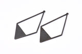 Black Diamond Charm, 6 Oxidized Brass Black Diamond Charms With 1 Loop, Pendants, Findings (56x27.5mm) E017 S898