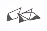 Black Diamond Charm, 6 Oxidized Brass Black Diamond Charms With 1 Loop, Pendants, Findings (56x27.5mm) E017 S898