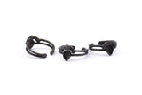 Black Ring Settings, 3 Oxidized Brass Black Drop Ring With 1 Stone Setting - Pad Size 6x4mm D0214 S902