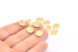 Brass Drop Charm, 24 Raw Brass Drop Charms With 1 Hole, Earrings, Findings (12x10x1mm) D916