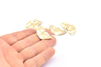 Semi Circle Charm, 12 Raw Brass Wavy Half Moon Charms With 1 Hole, Earrings, Findings (29x15x0.60mm) D844