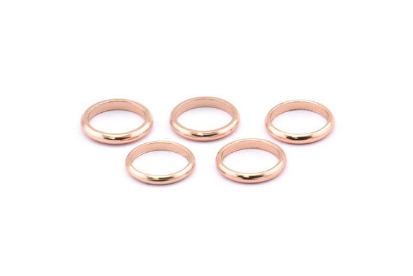 Rose Gold Spacer Beads, 12 Rose Gold Plated Brass Spacer Beads (10-11mm) A0234