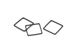Black Square Charm, 25 Oxidized Brass Black Square Connectors (16mm) Bs-1119 S840