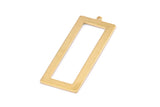 Brass Rectangle Charm, 8 Raw Brass Rectangle Charms With 1 Loop, Earrings, Pendants, Findings (40x15x1mm) D0682