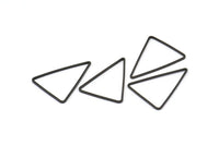 Black Triangle Charm, 24 Oxidized Brass Black Open Triangle Ring Charms (20x26x1mm) Bs 1026 S834