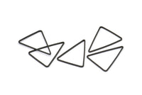 Black Triangle Charm, 24 Oxidized Brass Black Open Triangle Ring Charms (20x26x1mm) Bs 1026 S834