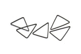 Black Triangle Charm, 24 Oxidized Brass Black Open Triangle Ring Charms (20x26x1mm) Bs 1026 S834