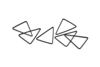 Black Triangle Charm, 24 Oxidized Brass Black Open Triangle Ring Charms (20x26x1mm) Bs 1026 S834