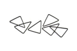 Black Triangle Charm, 24 Oxidized Brass Black Open Triangle Ring Charms (20x26x1mm) Bs 1026 S834