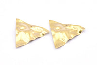 Brass Triangle Charm, 12 Raw Brass Wavy Triangle Charms With 1 Hole, Earrings, Findings (22x0.60mm) D0791