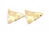 Brass Triangle Charm, 12 Raw Brass Wavy Triangle Charms With 1 Hole, Earrings, Findings (22x0.60mm) D0791