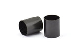 Black Tube Beads, 6 Oxidized Brass Black Industrial Tube Findings (16x13mm) R029 S836
