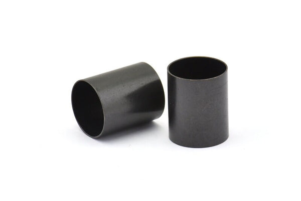 Black Tube Beads, 6 Oxidized Brass Black Industrial Tube Findings (16x13mm) R029 S836