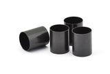 Black Tube Beads, 6 Oxidized Brass Black Industrial Tube Findings (16x13mm) R029 S836