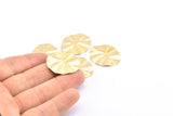Brass Wavy Disc, 8 Raw Brass Wavy Disc Charms With 1 Hole, Earrings, Findings (29x25x0.60mm) D0834