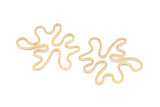 Brass Leaf Charm, 24 Raw Brass Leaf Connectors Without Hole, Pendants, Findings (26x21x0.60mm) D0776