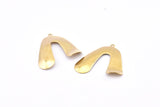 Brass V Shaped, 12 Raw Brass V Shaped Charms With 1 Loop, Earrings, Pendants, Findings (32x30x0.50mm) D0694