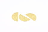 Semi Circle Blank, 24 Raw Brass Textured Semi Circle Stamping Blanks Without Hole, Findings (25x12x0.60mm) D888