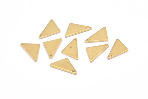 Tiny Triangle Charm, 150 Raw Brass Tiny Triangle Charms With 1 Hole, Earrings, Findings (9x8x0.80mm) D0738