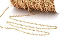 Brass Link Chain, 10 Meters - 33 Feet Raw Brass Soldered Chain (1x1.5mm) Z177