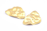 Brass Irregular Charm, 12 Raw Brass Irregular Shaped Charms With 1 Hole, Earrings, Pendants, Findings (30x22x0.80mm) D0691