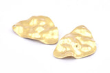 Brass Irregular Charm, 12 Raw Brass Irregular Shaped Charms With 1 Hole, Earrings, Pendants, Findings (30x22x0.80mm) D0691