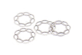 Silver Bohemian Connector Ring, 24 Antique Silver Plated Brass Connector Rings (21mm) A0667 H0750