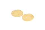 Brass Round Charm, 8 Raw Brass Textured Round Stamping Blanks With 1 Hole, Earrings, Pendants, Findings (29x28x0.60mm) D0826