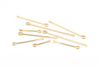 Paddle Eye Pins, 6 Gold Plated Brass Paddle Eye Pins Customized Size  (20-25-30-35-40-45-50-55-60mm) Bs-1215 Q0727