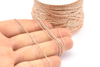 Rose Gold Link Chain, 3 Meters - 9.9 Feet Rose Gold Plated Brass Soldered Chain (1.2x1.8mm) Z171