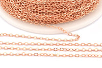 Rose Gold Link Chain, 10 Meters - 33 Feet Rose Gold Tone Brass Soldered Chain (1.5x2mm) Z173