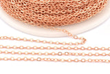 Rose Gold Link Chain, 3m-5m-10m-20m-50m-90m Rose Gold Tone Brass Soldered Chain (1.5x2mm) Z173