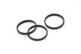 Black Circle Connectors - 24 Oxidized Brass Black Circle Connectors (18x0.8x2mm) D0310 S851