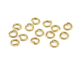6mm Jump Ring - 100 Raw Brass Jump Ring Connectors Findings (6x1.2mm) A0367